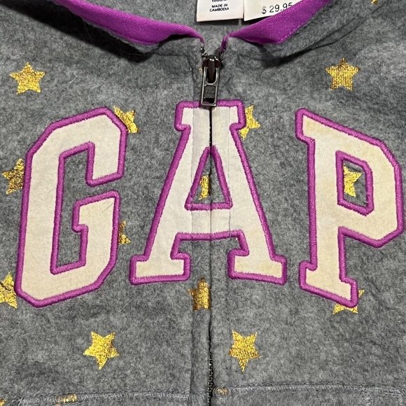 NWT GAP Baby Girls Hoodies Sz 2T Gray Stars - Picture 4 of 5